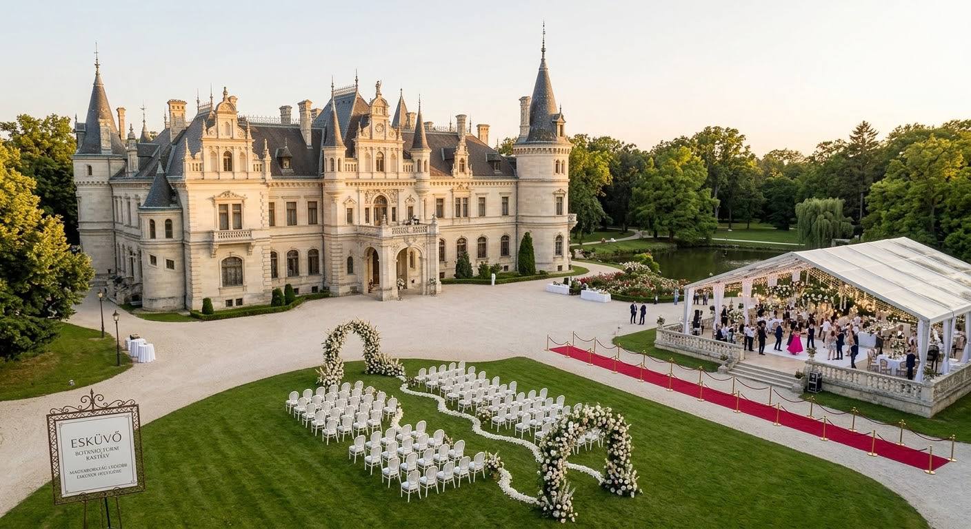 BOTANIQ Turai Castle with a wedding ceremony arranged across its formal grounds